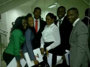 Orondaam and Friends at Work. Tyra, Godwin, Emeka and Uju